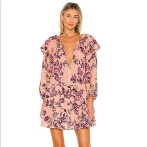 Free People Sunbaked Swing Dress in Peach Combo